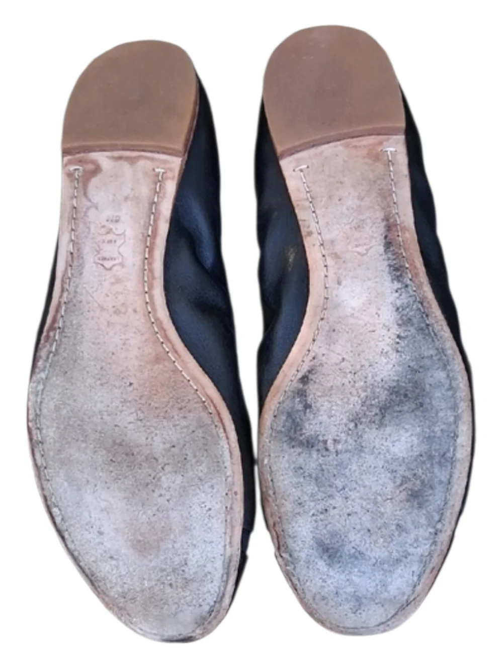 Tory Burch Minnie Travel Ballet Flats Black Leather Patent Cap Toe Size 8